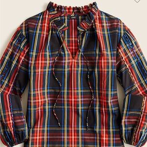 J. Crew Holiday Plaid/Tartan Blouse